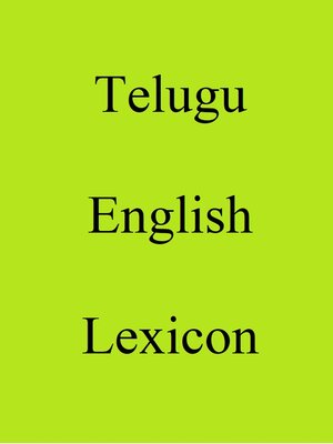 cover image of Telugu English Lexicon